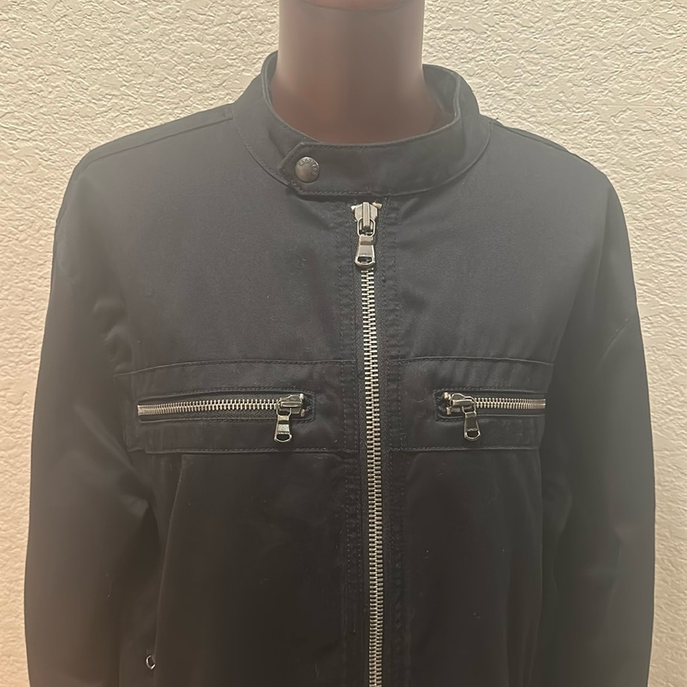 Large black Express zippered jacket.